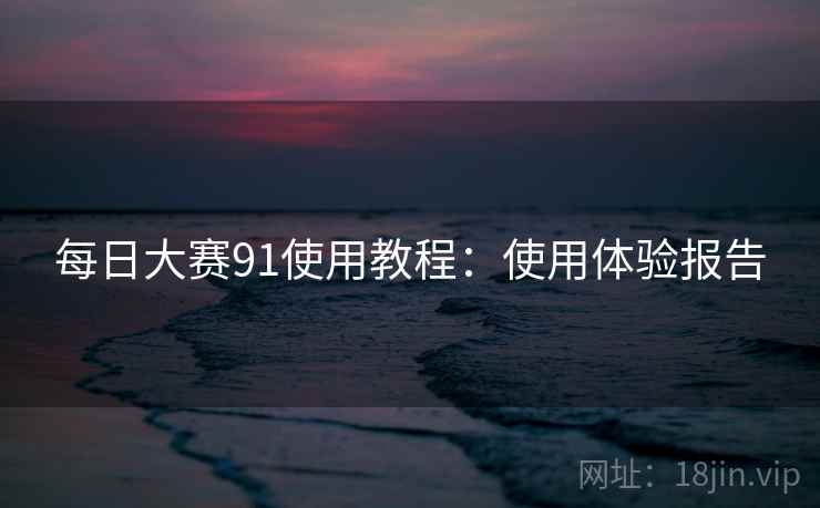 每日大赛91使用教程：使用体验报告