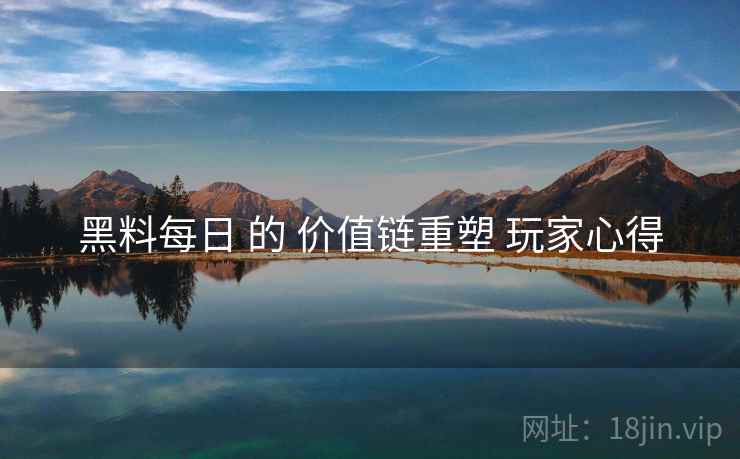 黑料每日 的 价值链重塑 玩家心得