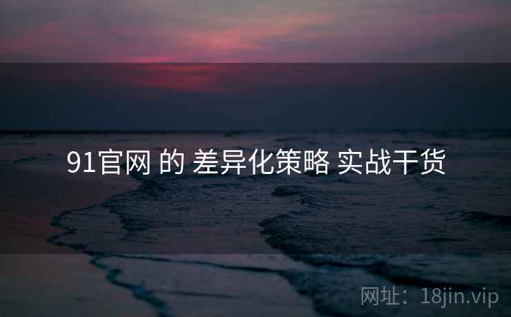 91官网 的 差异化策略 实战干货 91官网 的 差异化策略 实战干货