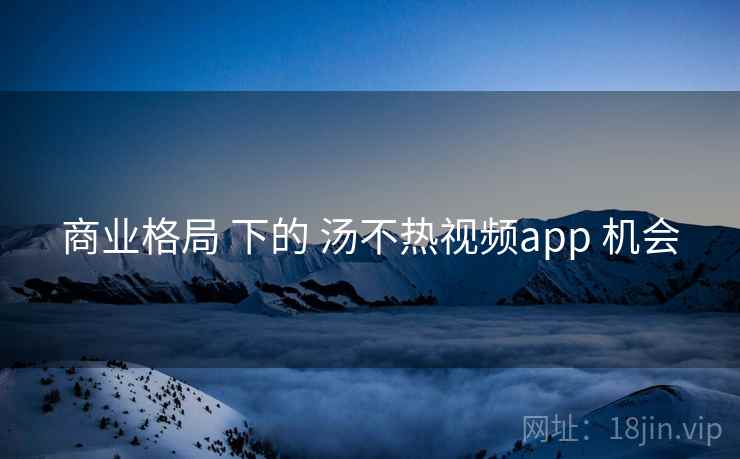 商业格局 下的 汤不热视频app 机会 商业格局 下的 汤不热视频app 机会